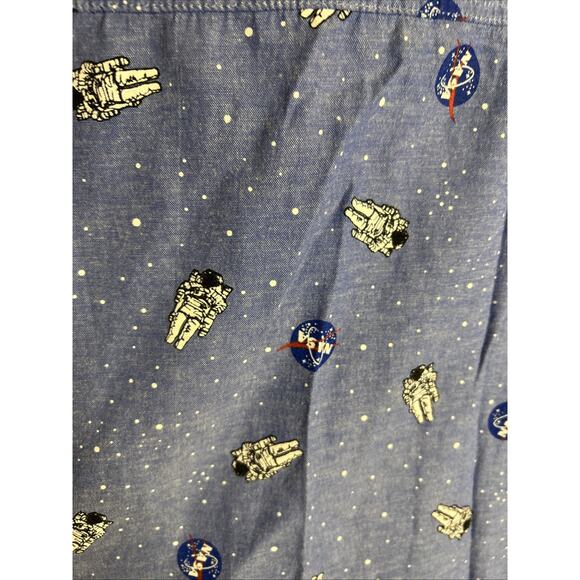 Mad Engine Mens Button Up Shirt Size Small Novelty Nasa Astronauts Short Sleeve - Picture 3 of 8